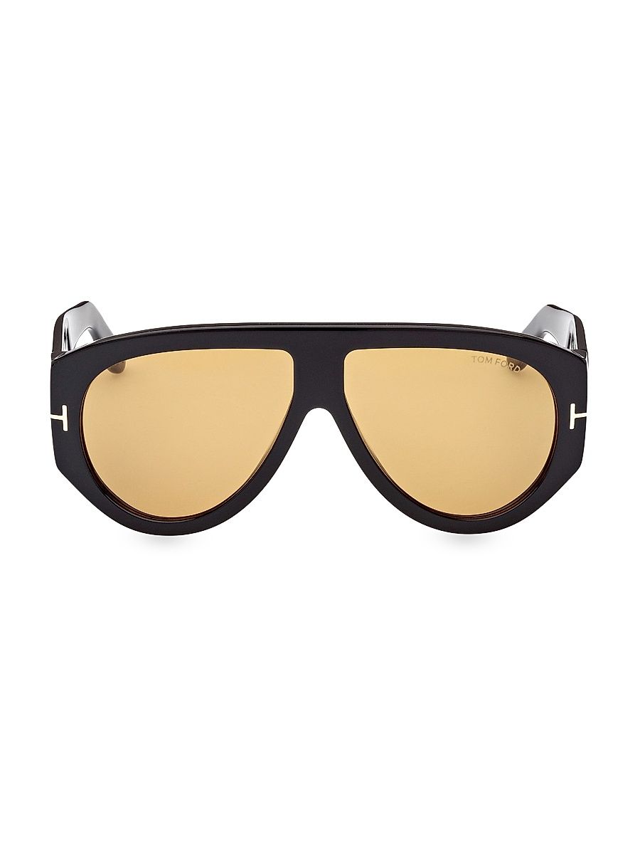 Men's 59MM Aviator Acetate Sunglasses - Black Yellow