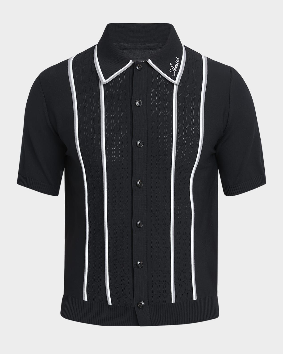Men & apos;s Button-Front Script Stripe Shirt
