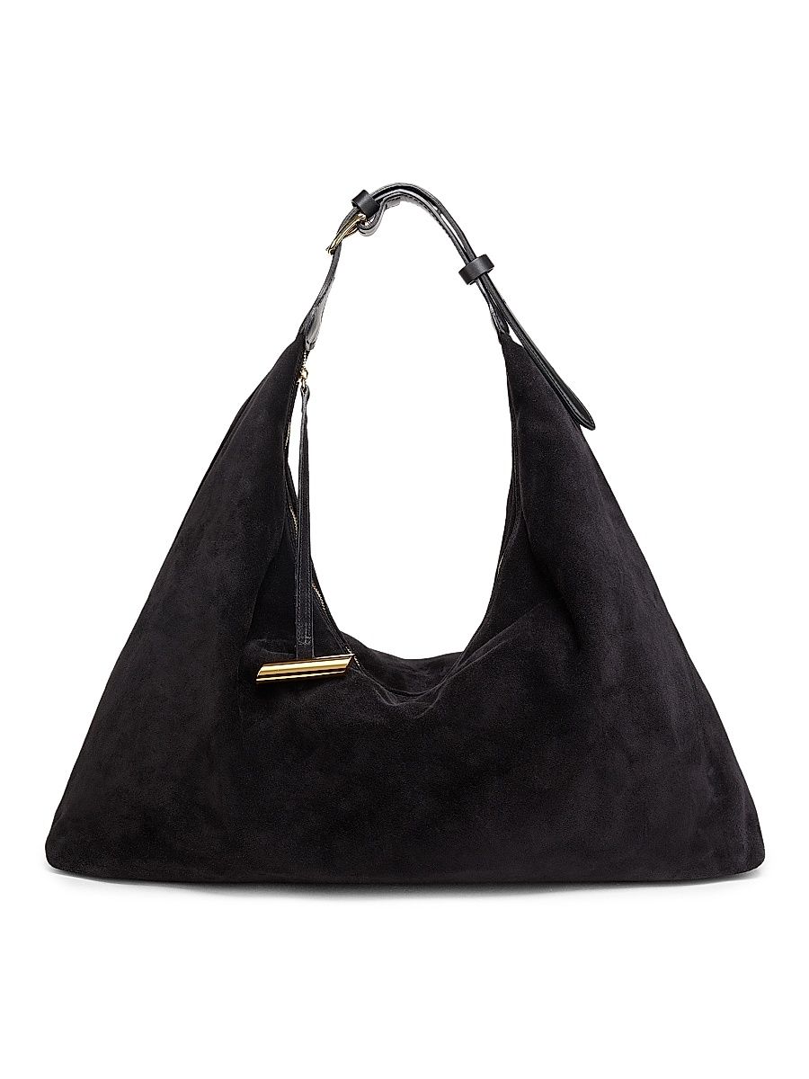 Women's Pillow Suede Hobo Bag - Black