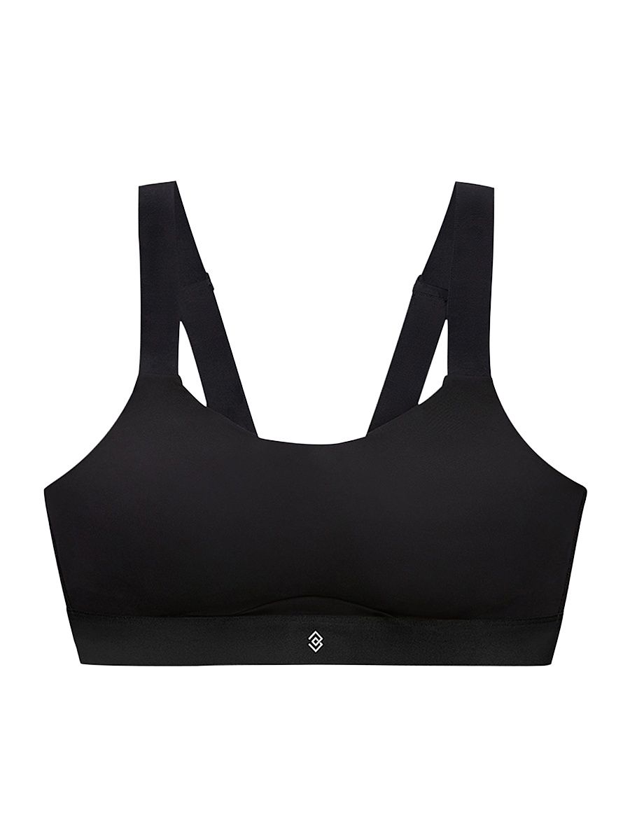 Women's Kinetic Logo-Strap Sports Bra - Black - Size 42B