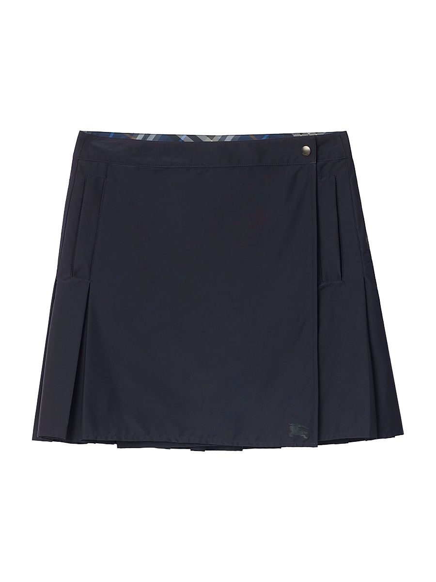 Women's Nadina Pleated EKD Wrap Miniskirt - Silhouette Blue - Size 12