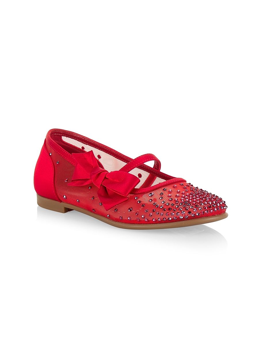Little Girl's & Girl's Melodie Strass Flats - Red - Size 2.5 (Child)