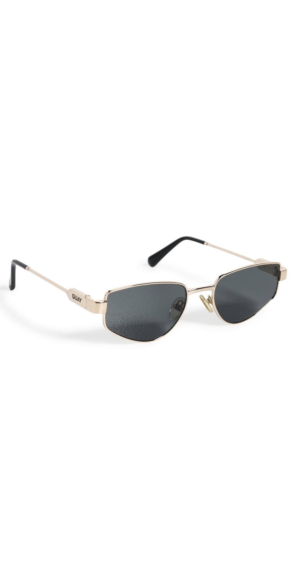 Quay Hit Single Sunglasses Gold/Smoke One Size