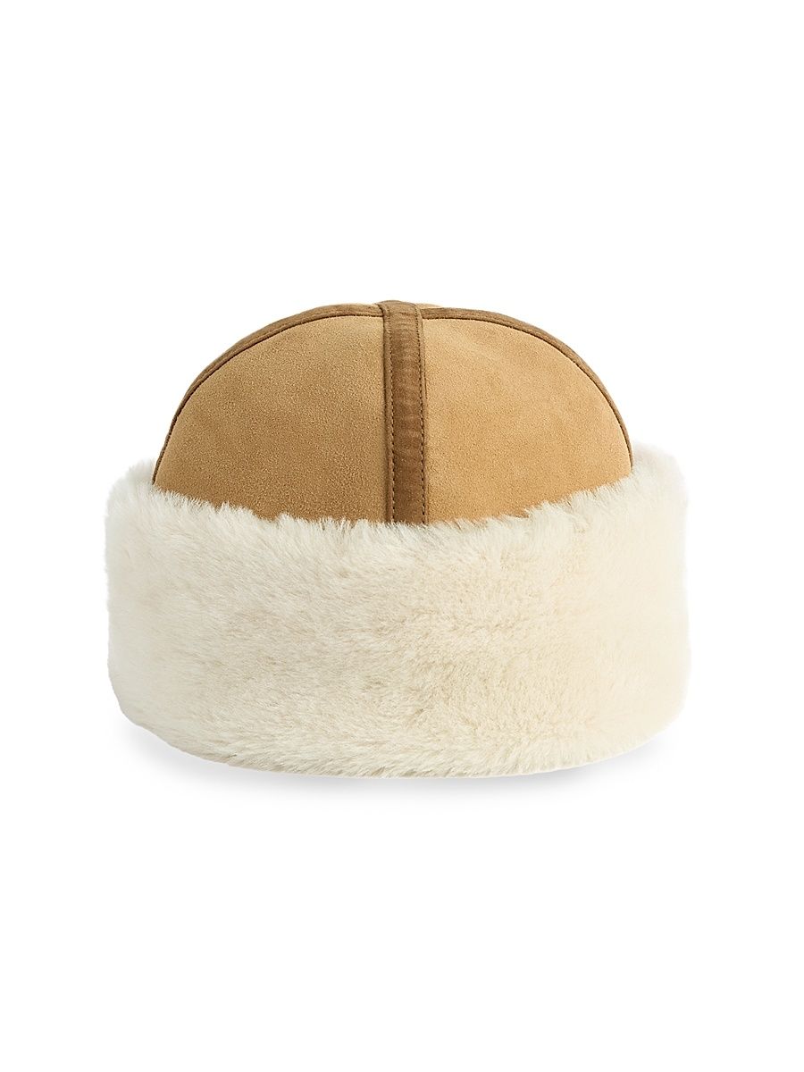 Women's Plush Shearling Beanie - Tan - Size Medium