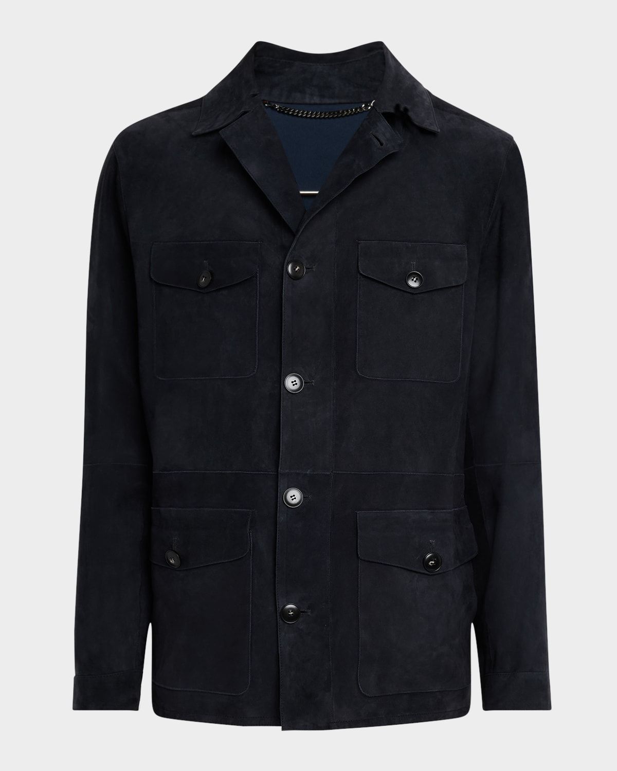 Men & apos;s Suede Four-Pocket Field Jacket