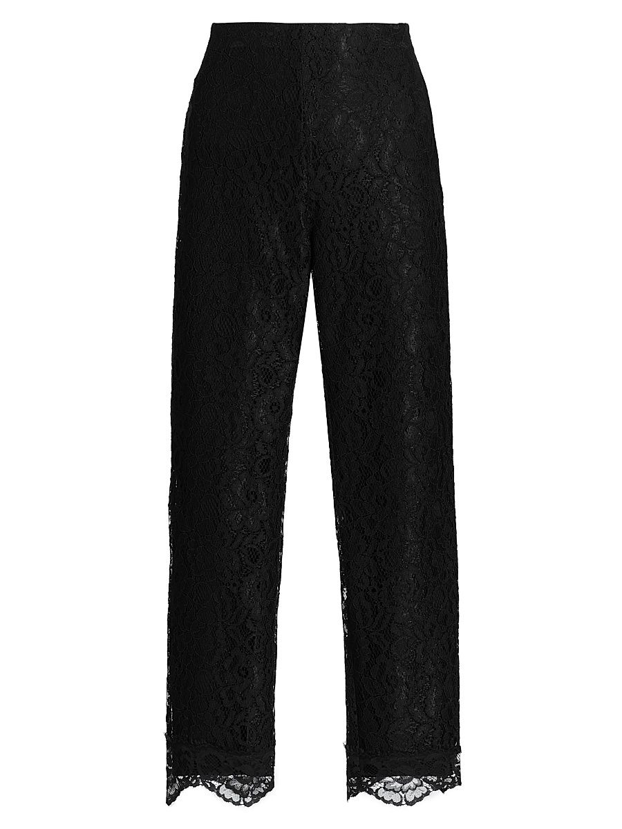 Women's Brett Lace Straight-Leg Pants - Black - Size 2