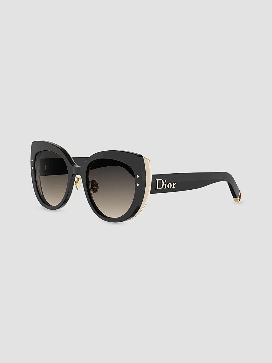 Women's New Dior R1U 54MM Butterfly Sunglasses - Black Grey