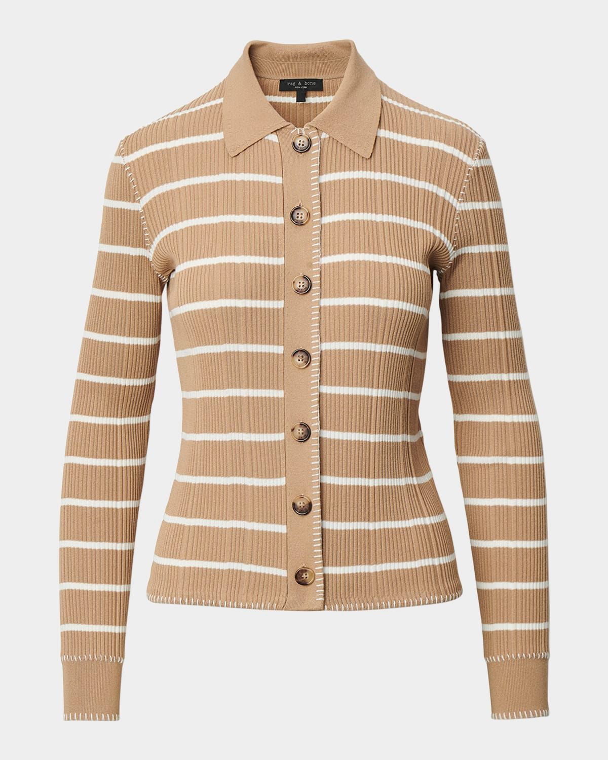 Harper Striped Button-Down Cardigan