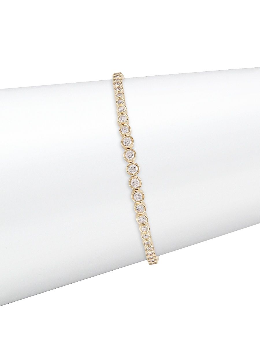 Women's 14K Yellow Gold & 1.90 TCW Diamond Bezel Tennis Bracelet - Yellow Gold