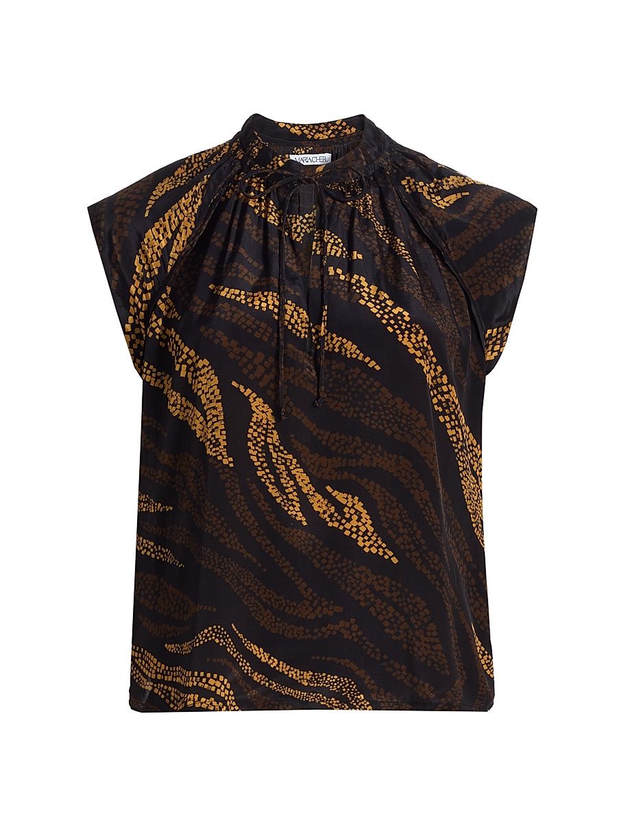 Women's Bowie Keyla Printed Top - Brown - Size Large