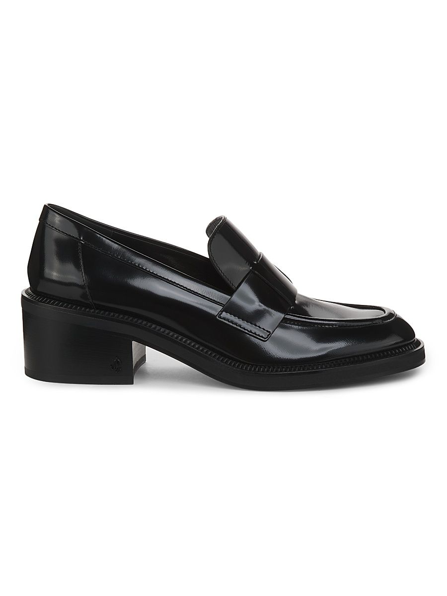 Women's Tylor 60MM Spazzolato Leather Loafers - Black - Size 10.5