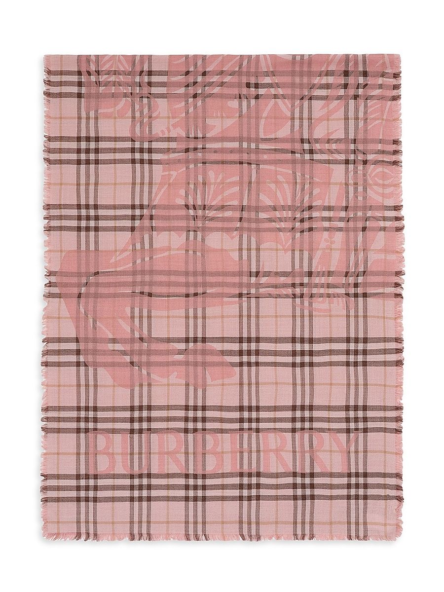 Women's Check EKD Scarf - Bow Pink