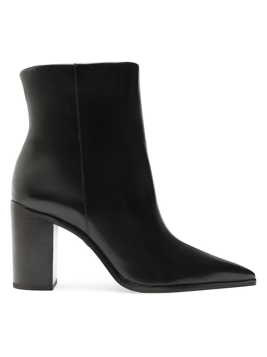 Women's Mikki 85MM Block-Heel Leather Booties - Black - Size 11
