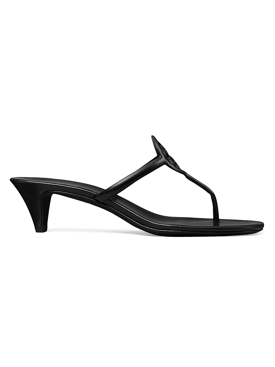 Women's Miller 50MM Leather Sandals - Perfect Black - Size 9.5