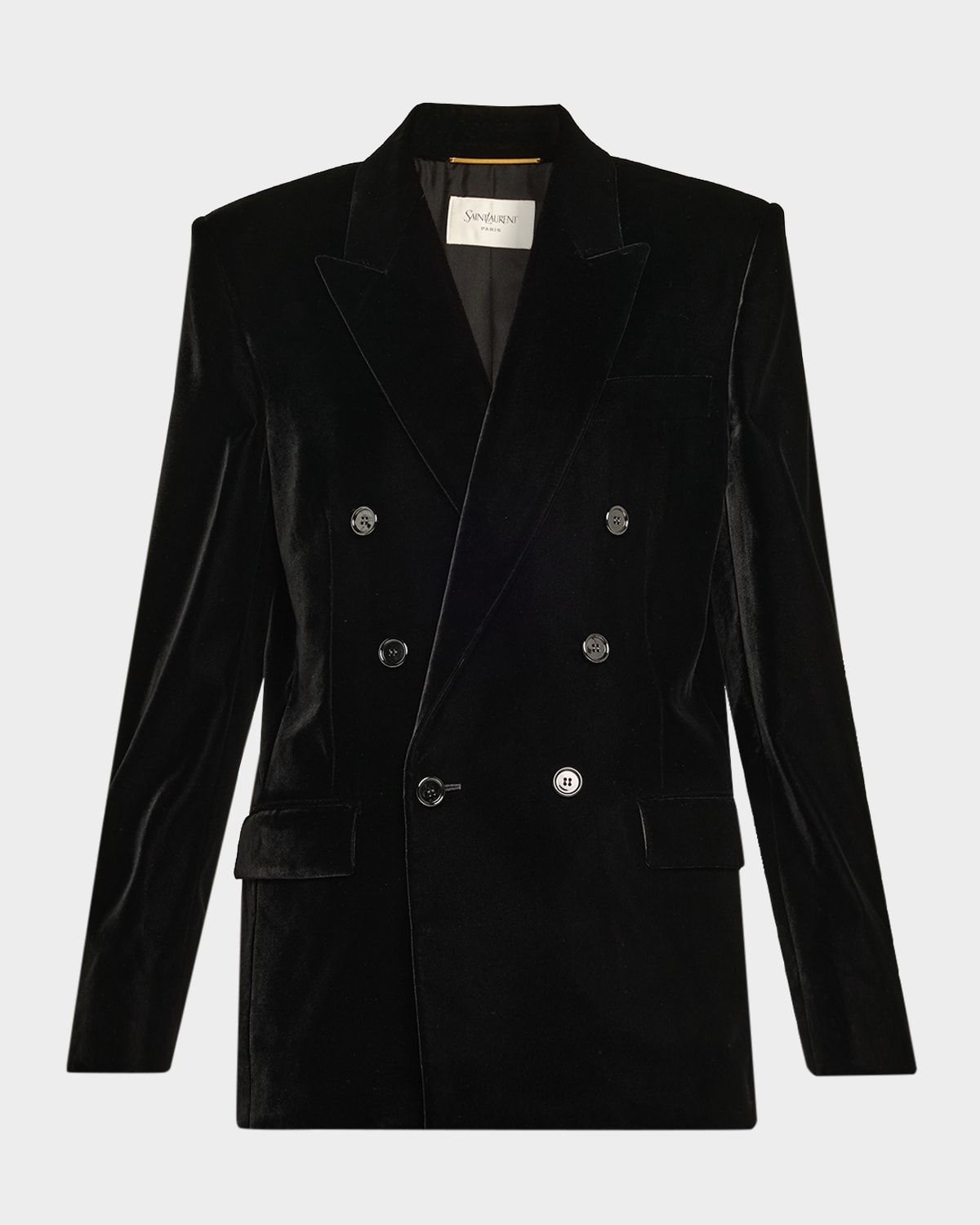 Velvet Double-Breasted Blazer