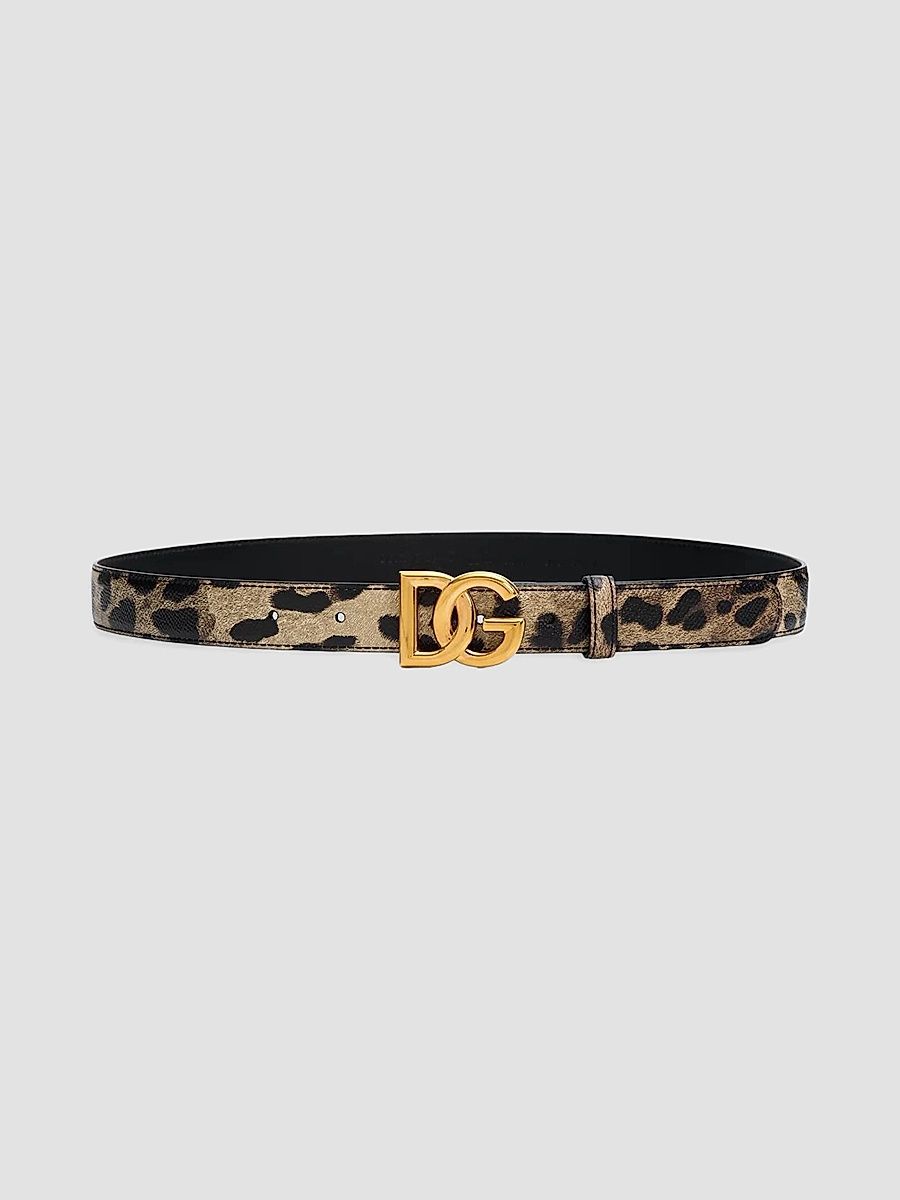 Dolce & Gabbana Women's Canazei Stampato Leopard-Print Belt - Leopard - Size Small
