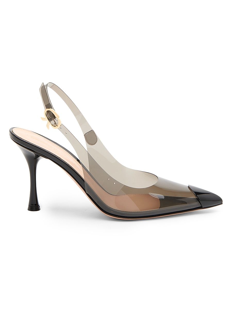 Women's 85MM Cap-Toe Slingback Pumps - Fume Black - Size 12