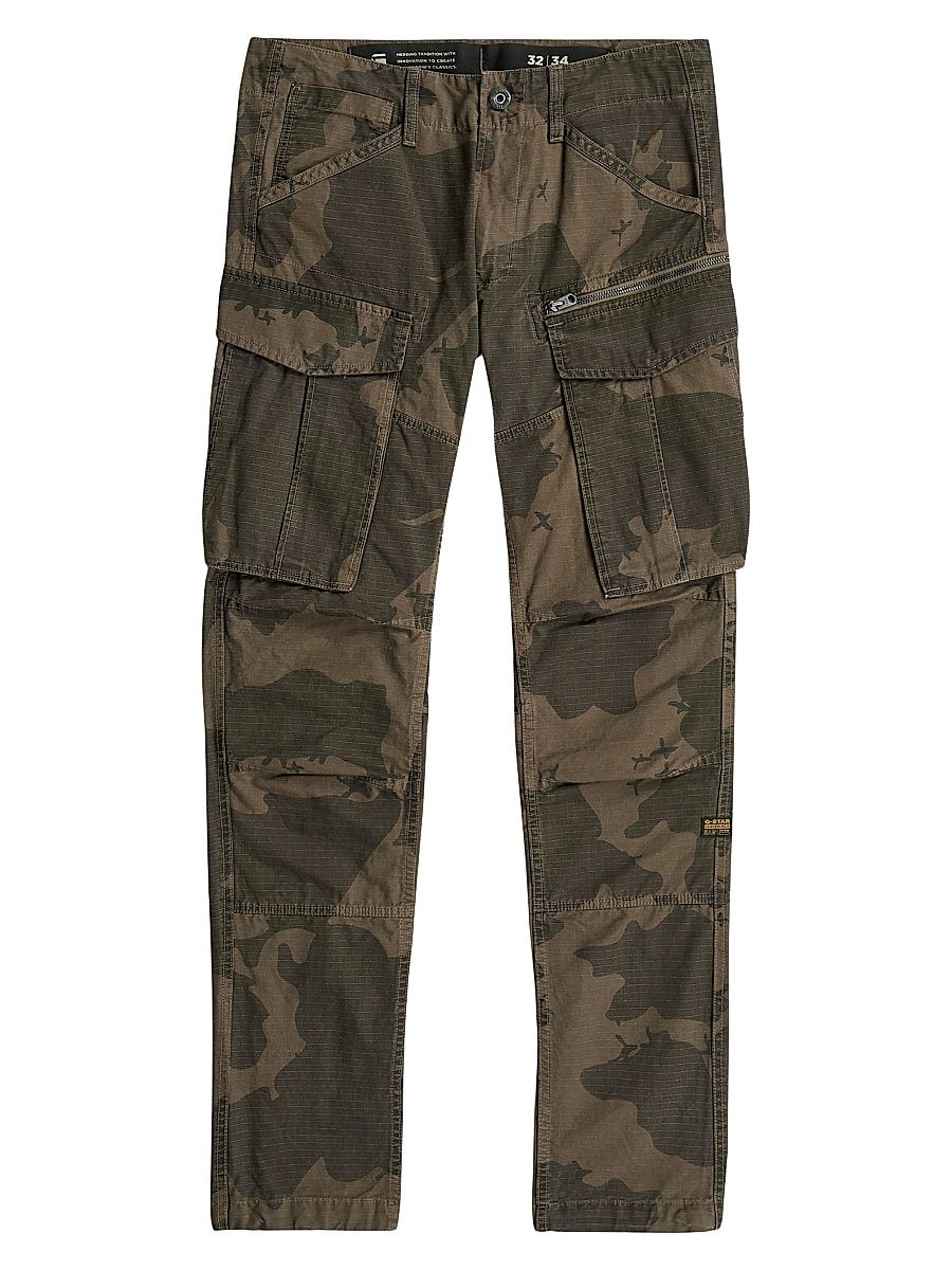 Men's Rovic Zip 3D Camouflage Tapered Low-Rise Pants - Wren Gold Border Camo - Size 38