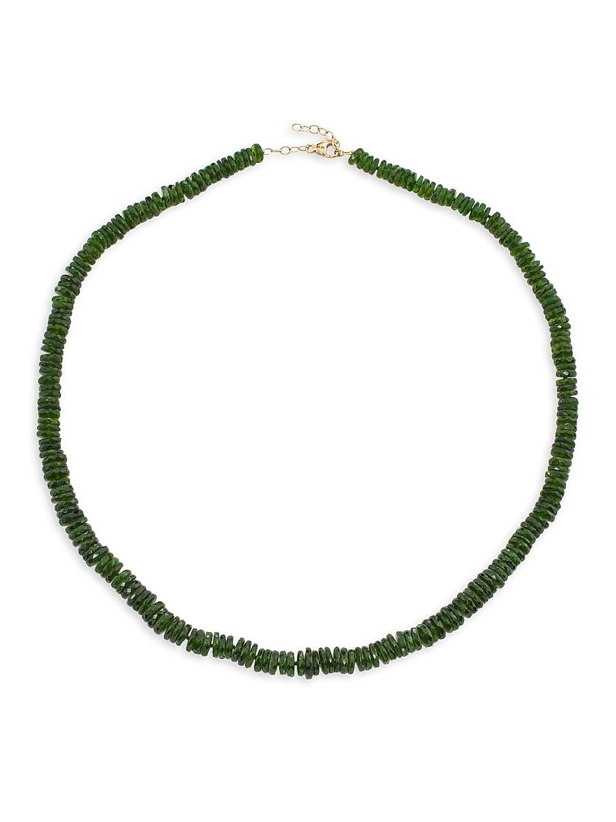 Women's Atlas 14K Yellow Gold & Chrome Diopside Beaded Necklace - Green