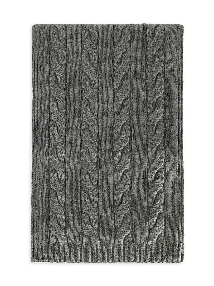 Women's Napier Cashmere Cable-Knit Scarf - Cayenne Melange