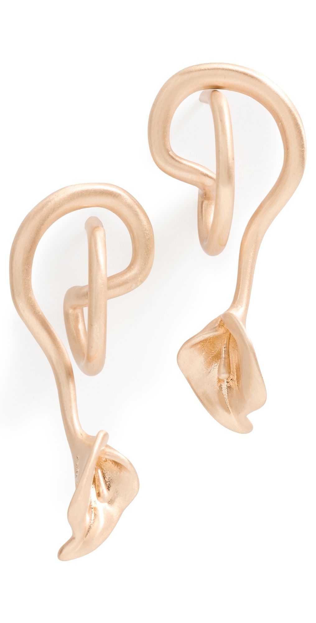 Cult Gaia Calla Earrings Brushed Brass One Size
