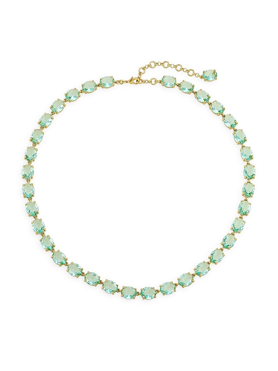Women's Gem Palace The Royals Goldtone & Glass Crystal Necklace - Mint