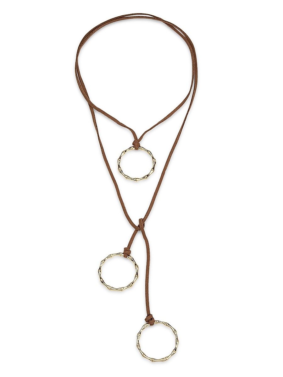 Women's Chiara Goldtone, Suede & Glass Crystal Wrap Necklace - Gold