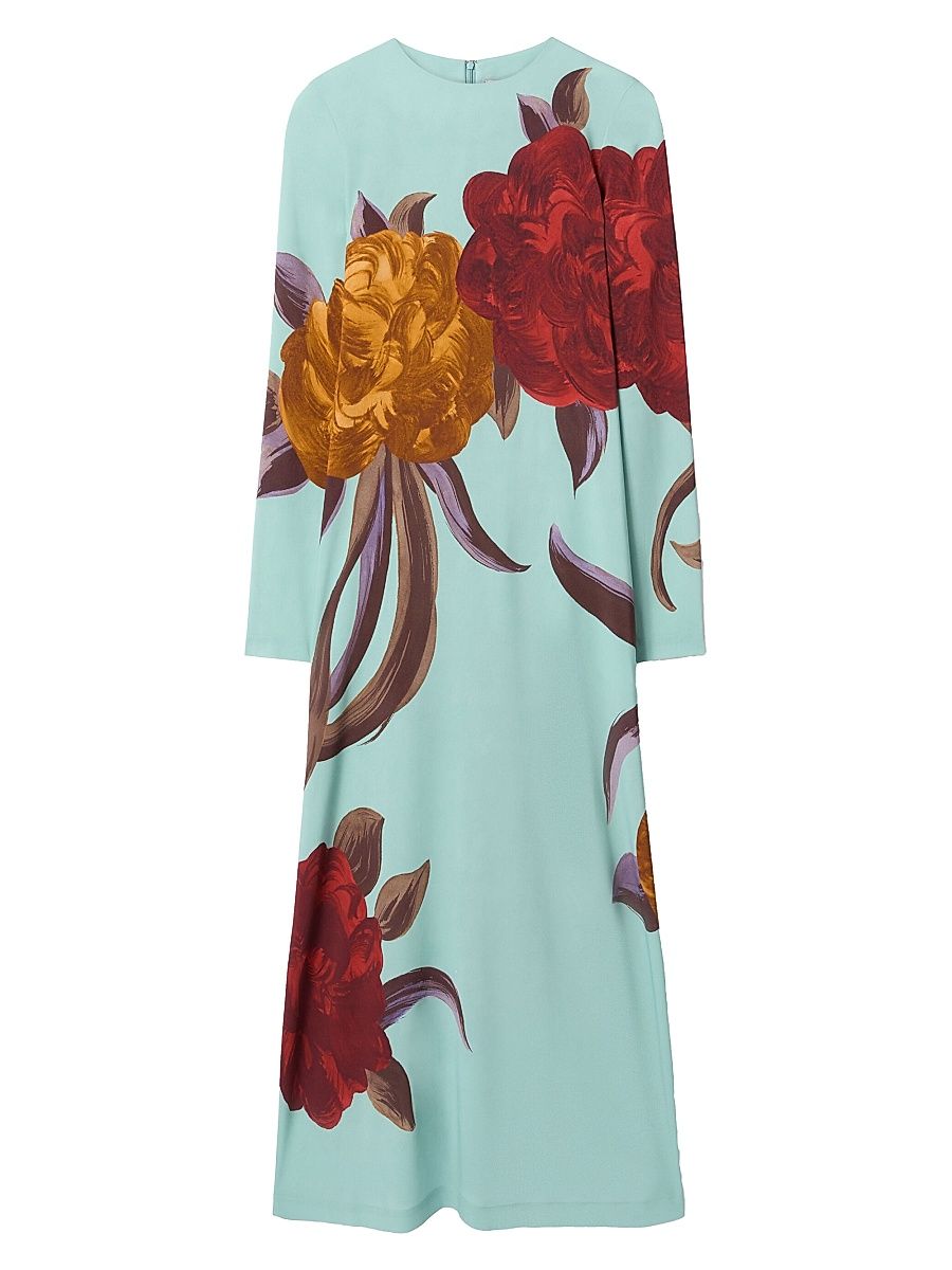 Women's Long Sleeve Swing Dress Placée - Peony Placee Light Blue - Size XXL