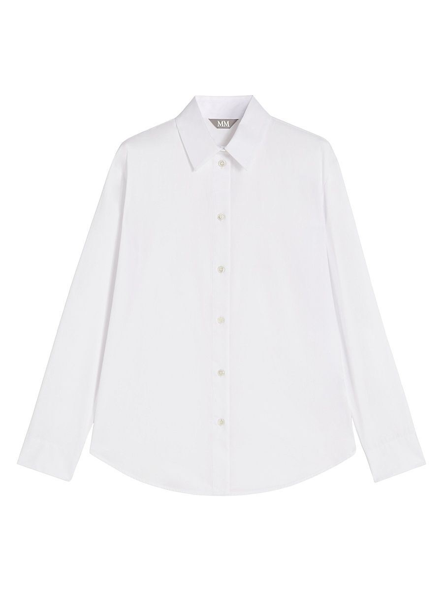 Women's Cotton Satin Shirt - Optical White - Size 16