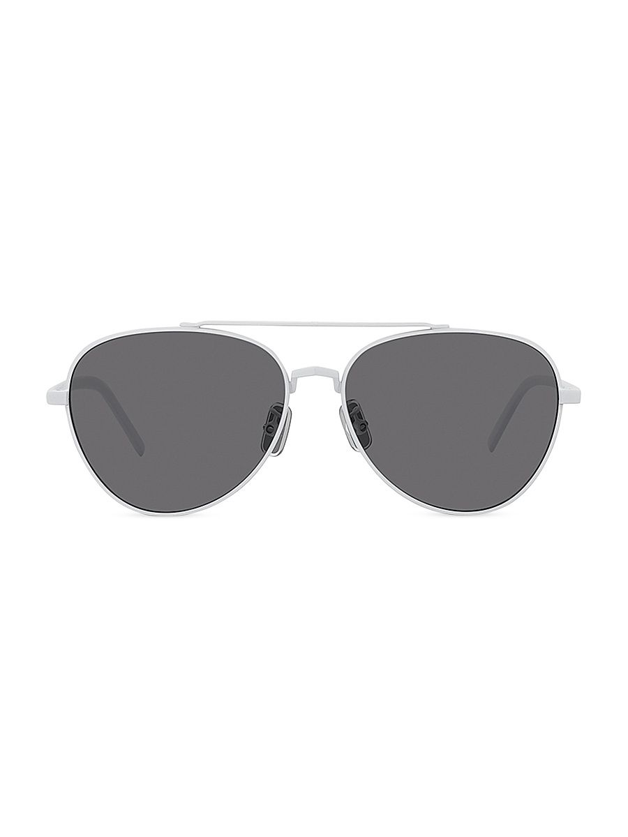 Men's Aviator 56MM Sunglasses - White Black