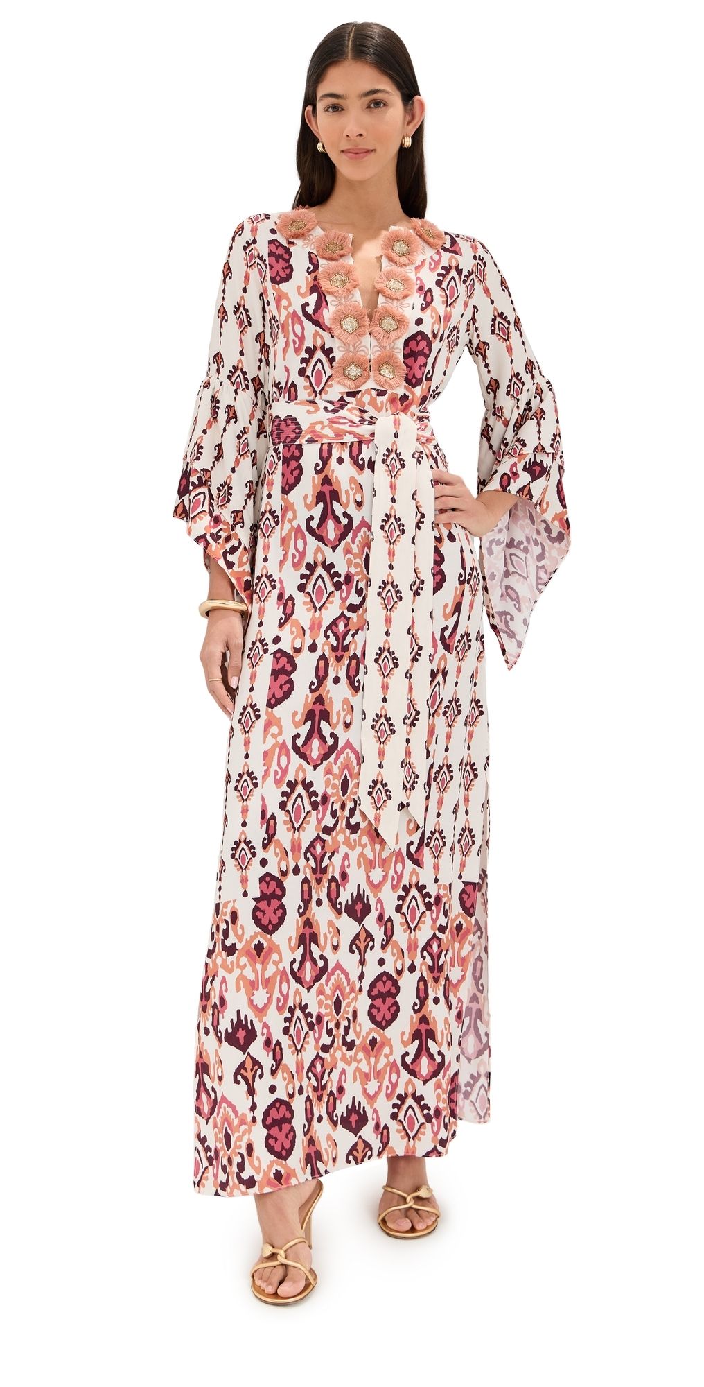 Figue Athena Dress Mystic Ikat Biscotti Beige S