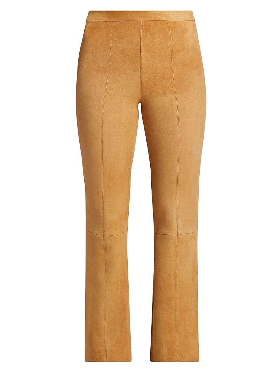 Women's Ankle Flare Suede Pants - Nutmeg - Size XL