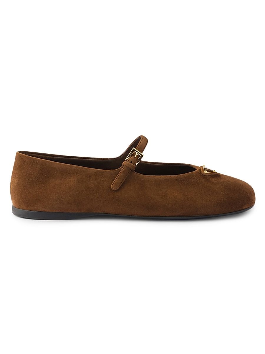 Women's Suede Ballerinas - Brown - Size 11