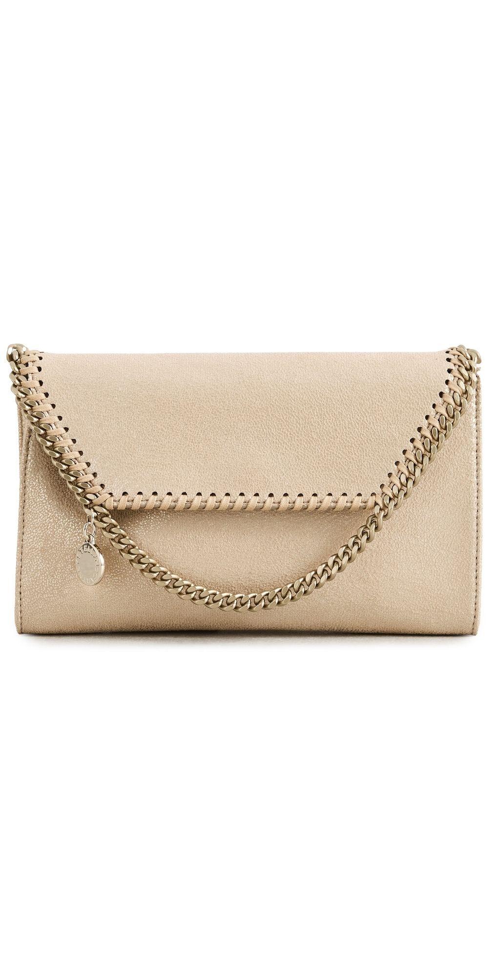 Stella McCartney Falabella Eco Shiny Dotted Chamois with Tonal Wallet on Chain Gold One Size