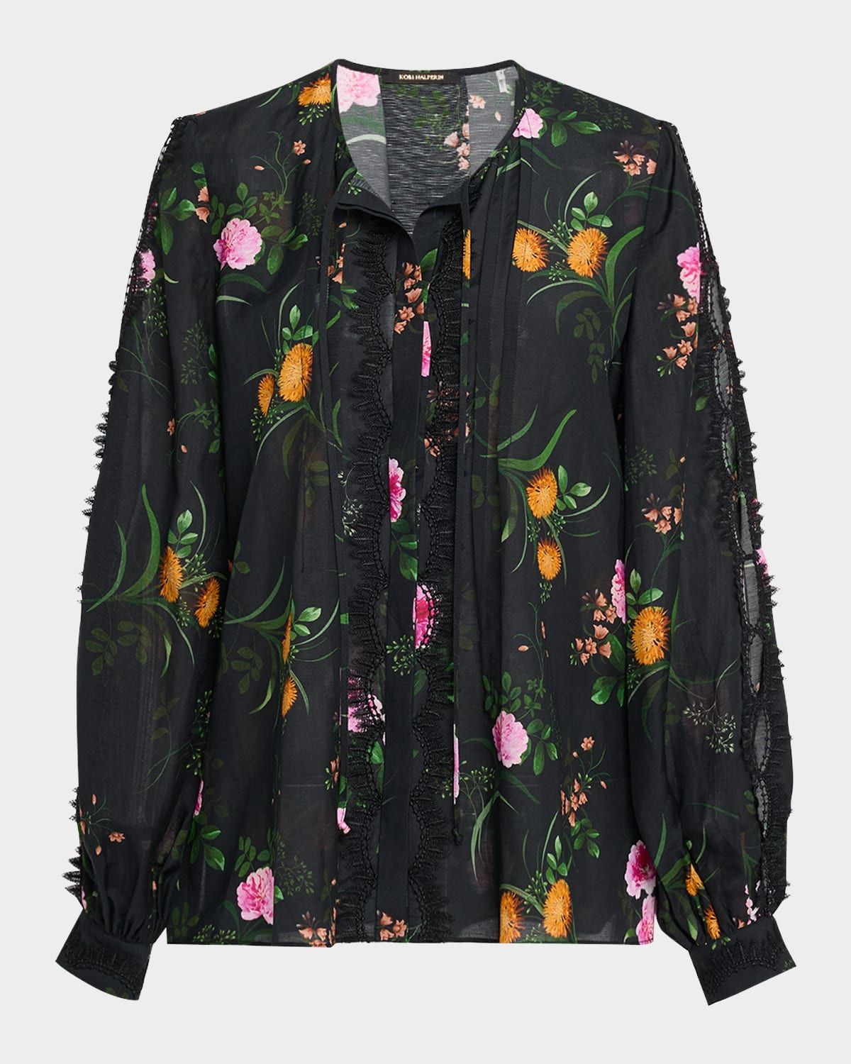 Ren Floral-Print Cutout Blouse