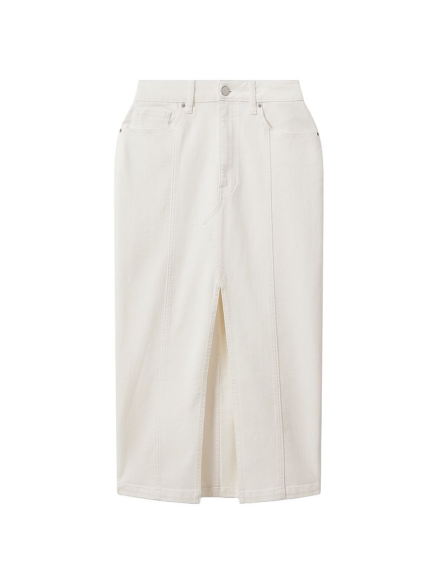 Women's Danica Denim Midi-Skirt - Ivory - Size 2