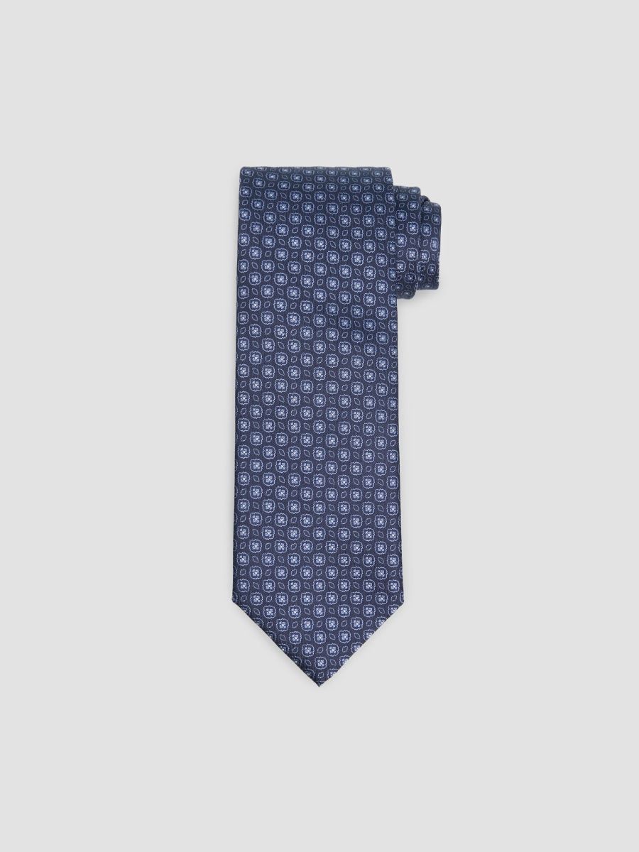 Canali Men's Small Medallion Silk Tie - Blue