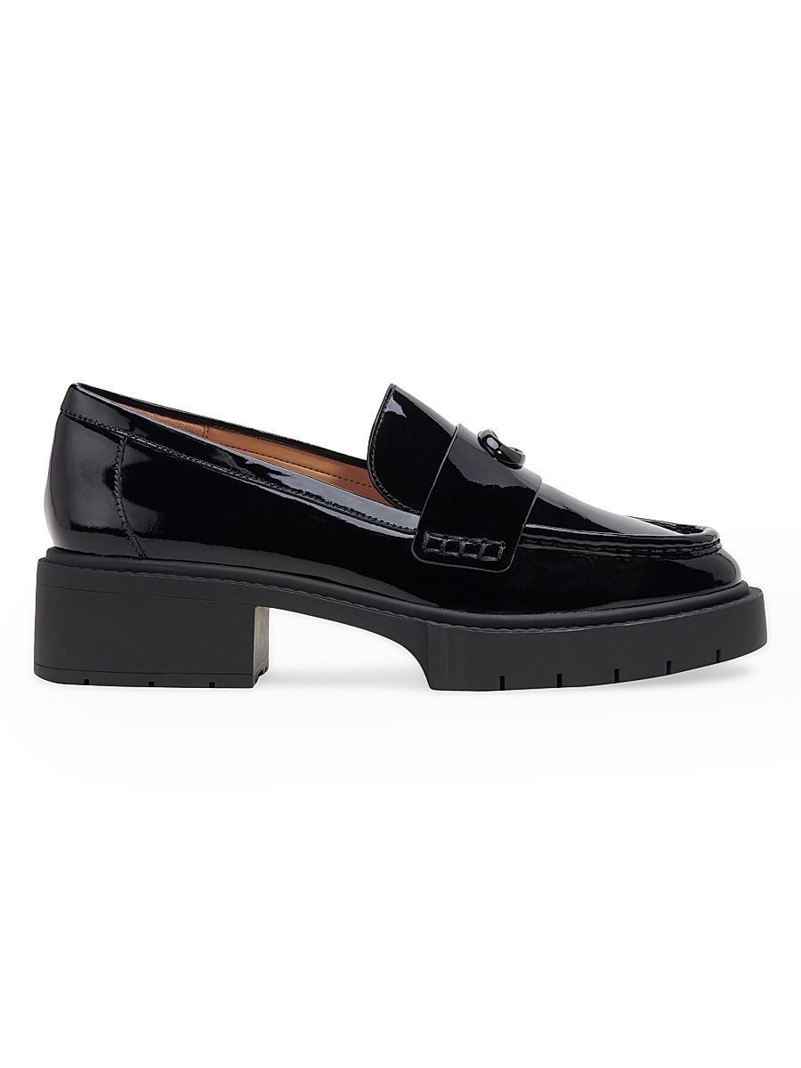 Women's Leah 38MM Patent Leather Loafers - Black - Size 7.5