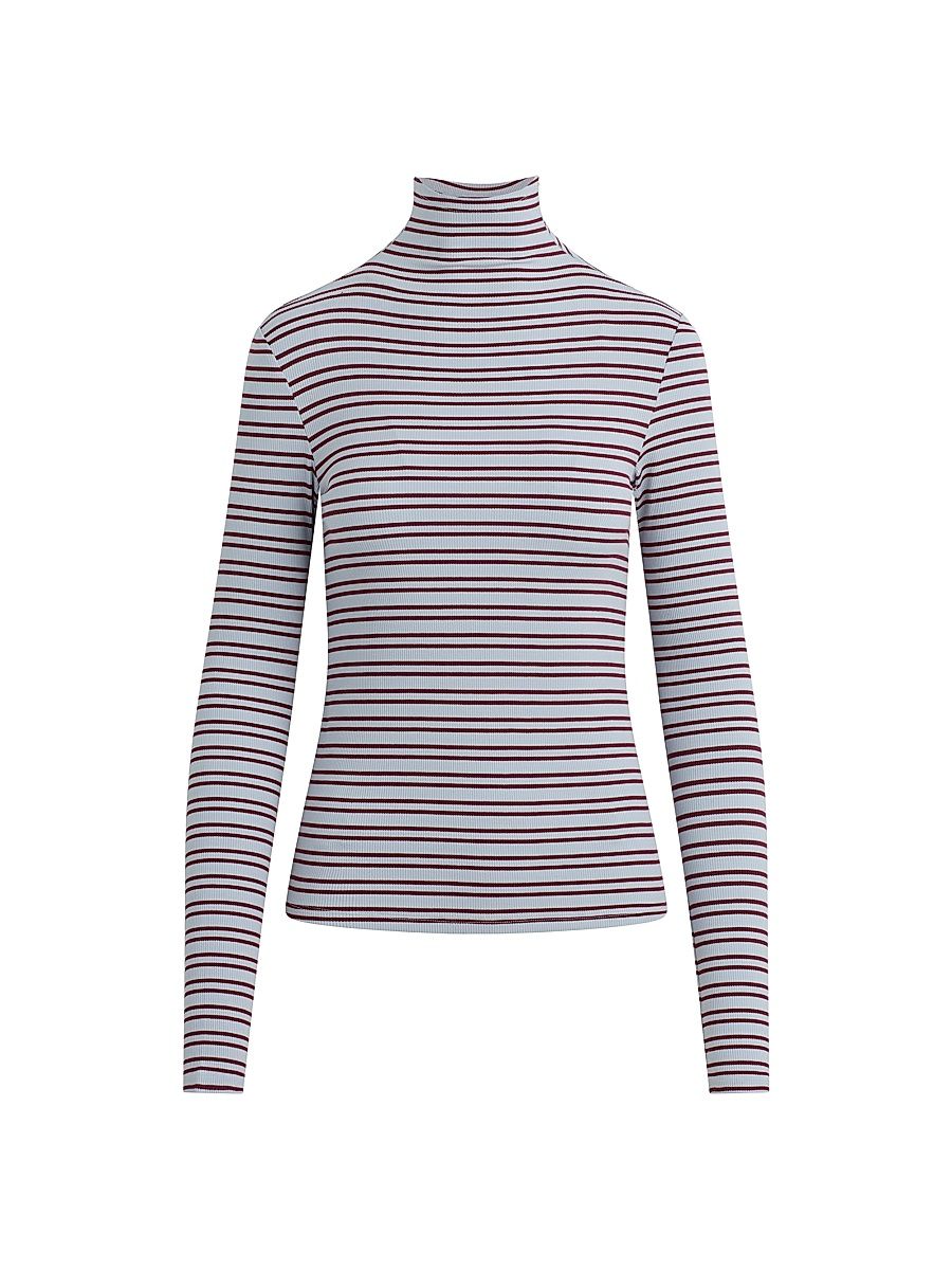 Women's The Tony Long-Sleeve Top - Sky Syrah Stripe - Size Small