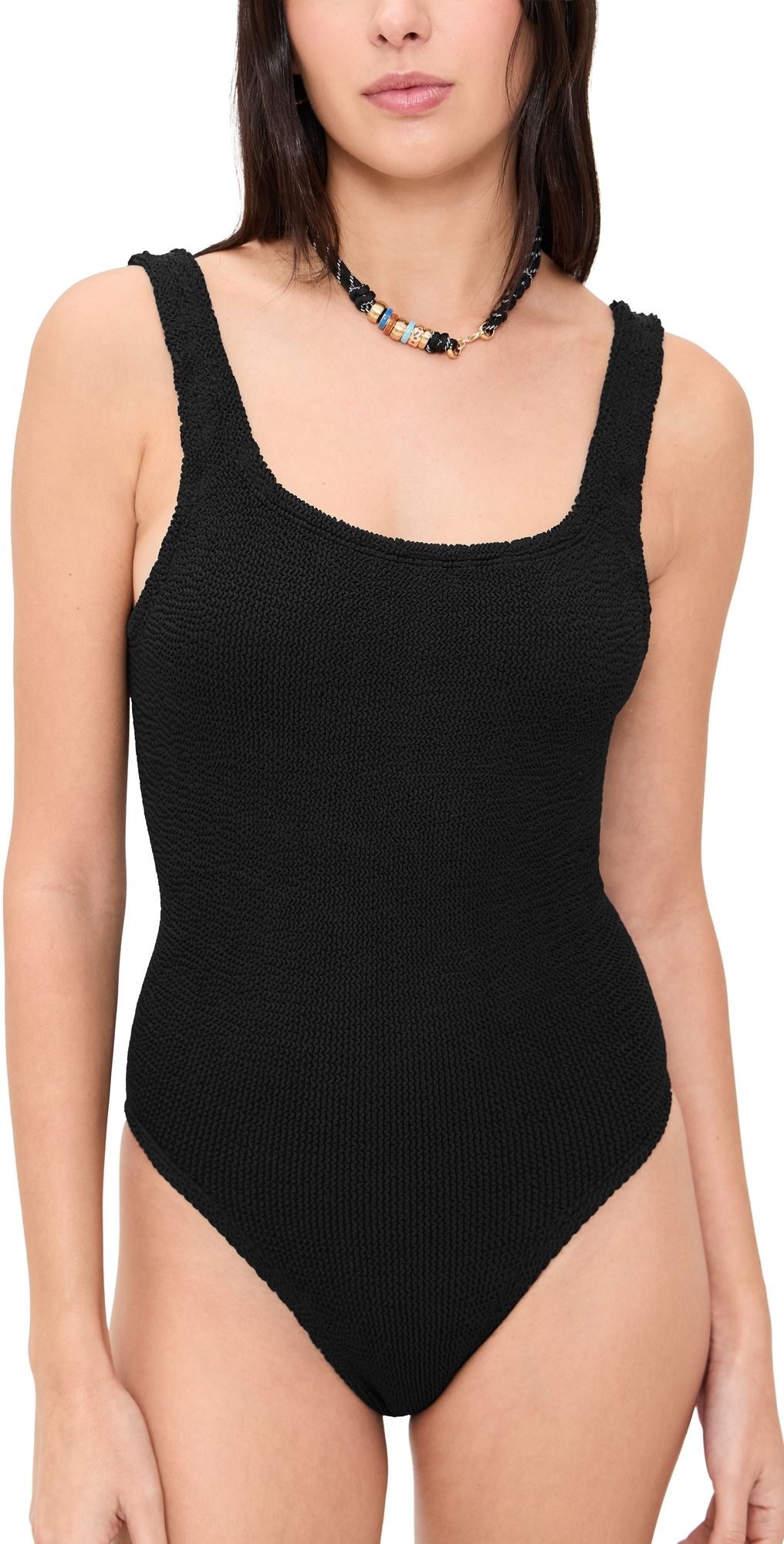 Hunza G Coverage Square Neck Swimsuit Black One Size