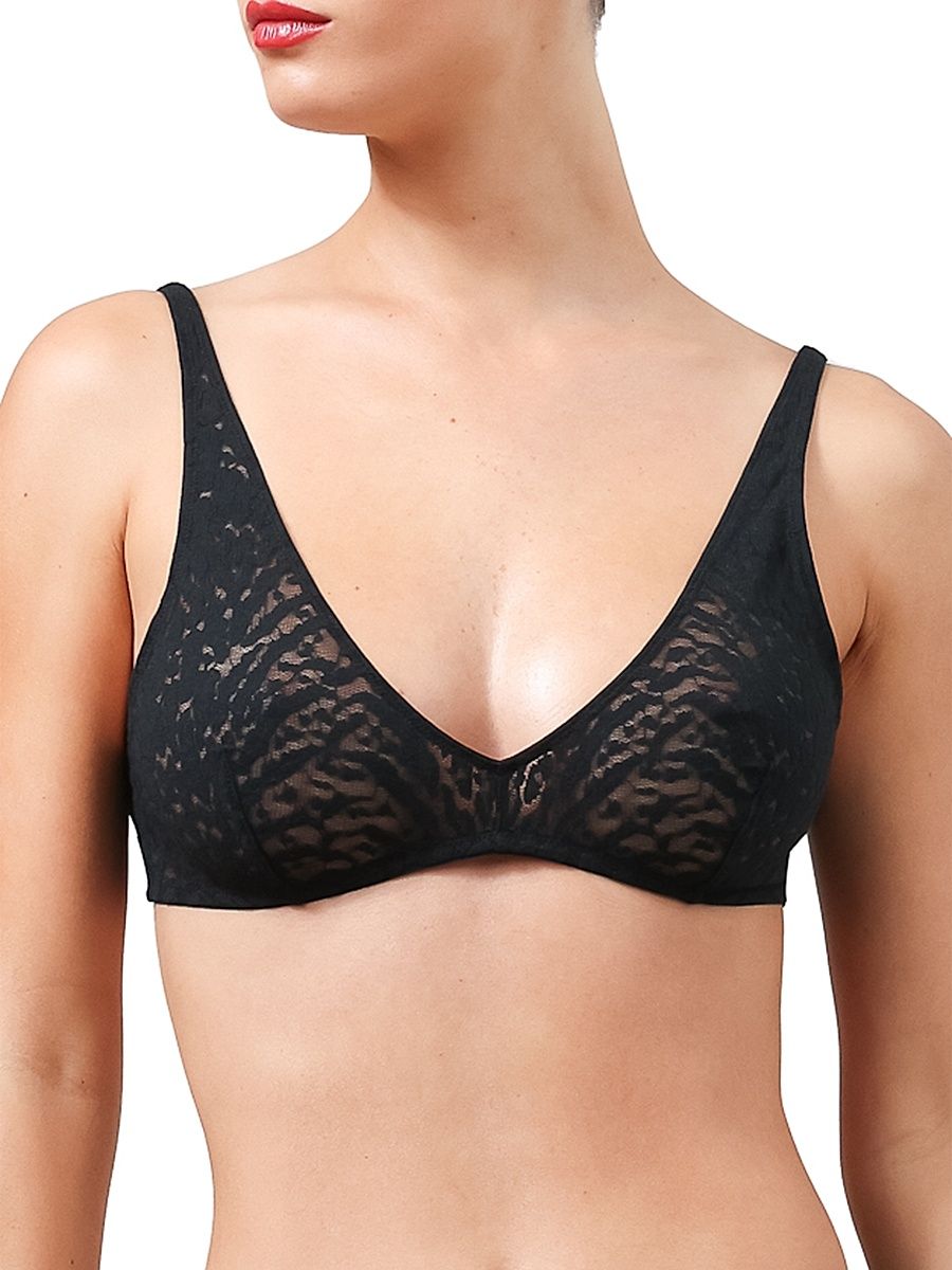 Women's Animalier Lace Bralette - Black - Size XS