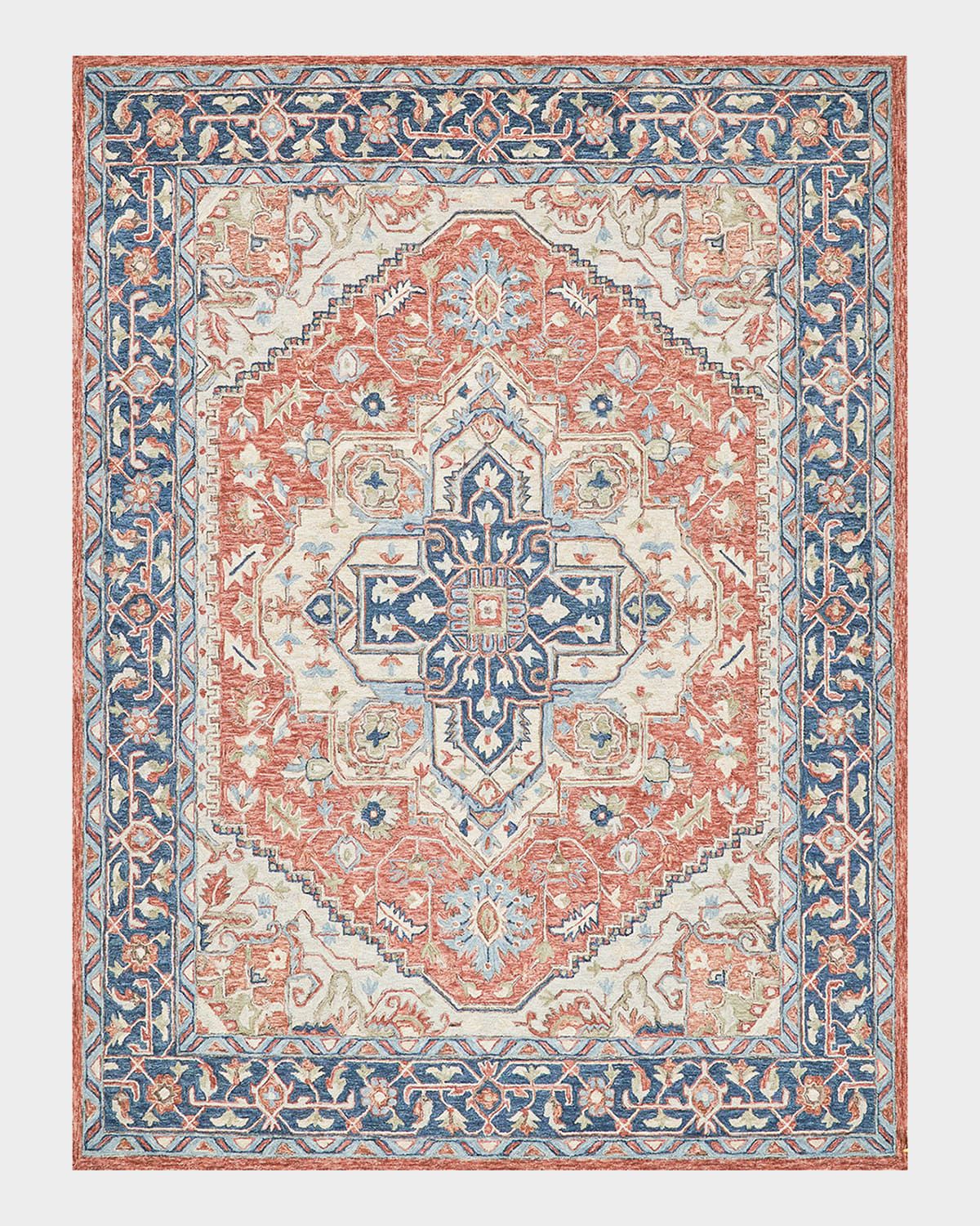 Richmond Serapi Hand-Tufted Red/Blue Rug