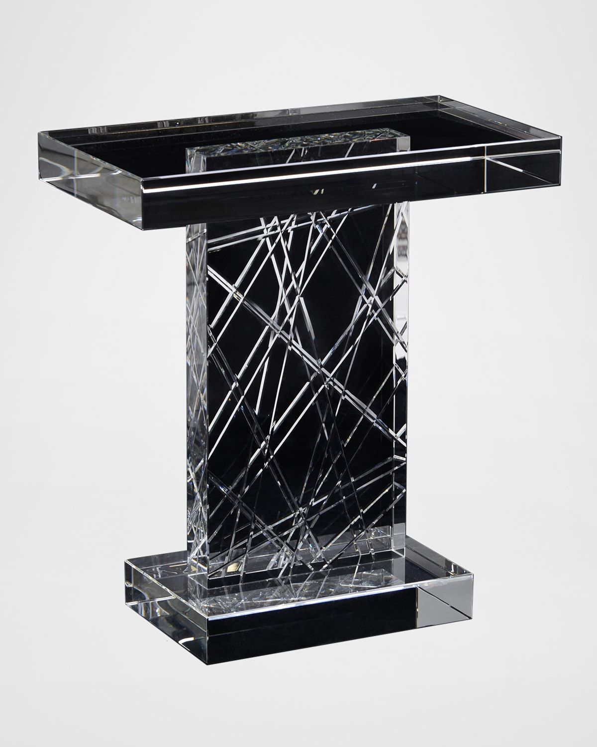 Etched Crystal Accent Table