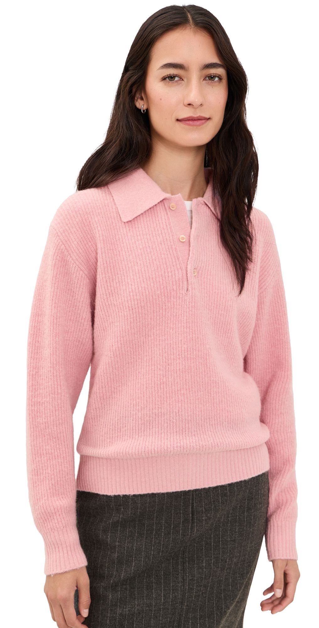 DUNST Collared Sweater Soft Pink XS