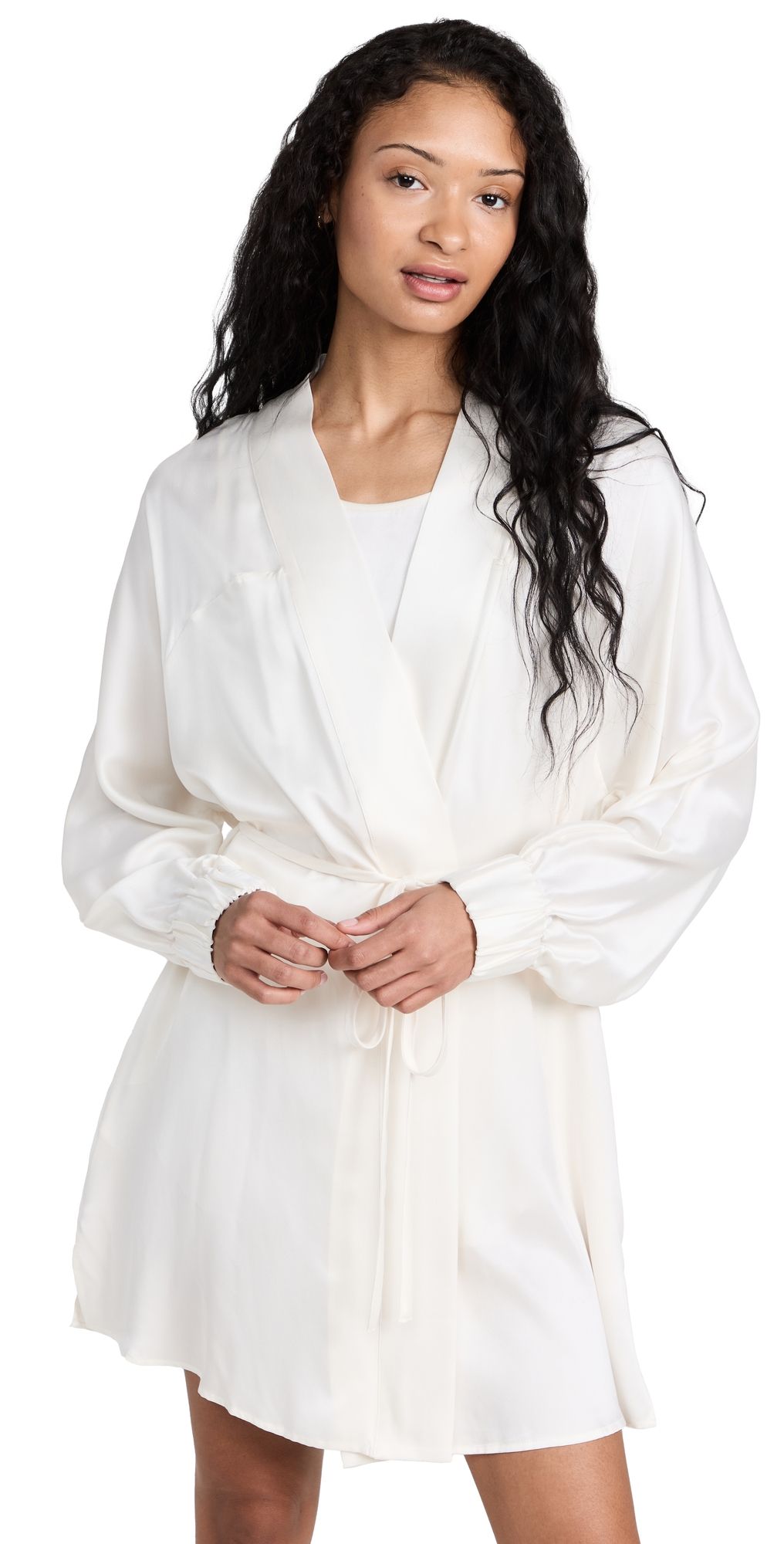 Lunya Washable Silk Robe Tranquil White M
