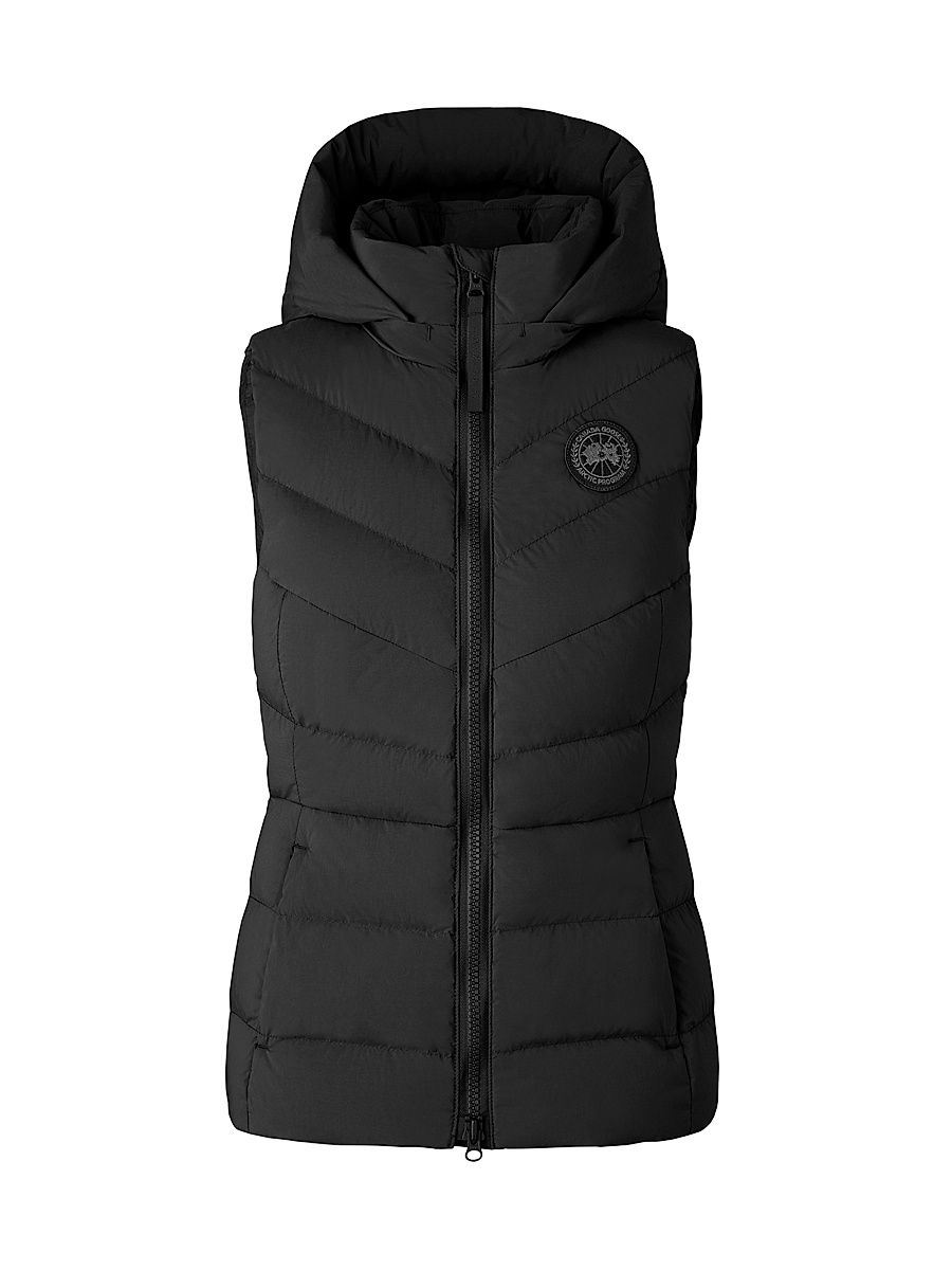 Women's Clair Hooded Down Puffer Vest - Black - Size XL
