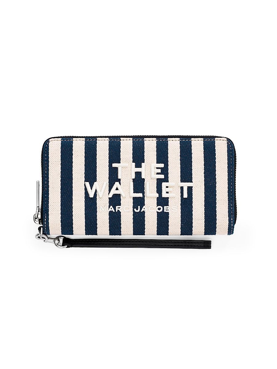 Women's Striped Canvas Wallet - Blue Sea Multi
