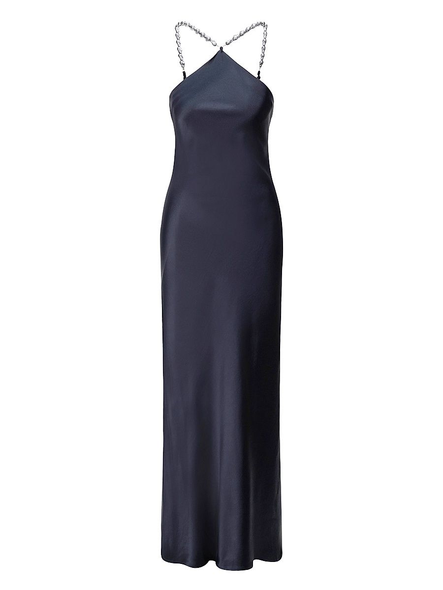 Women's Cadence Satin Maxi Dress - Navy - Size 12
