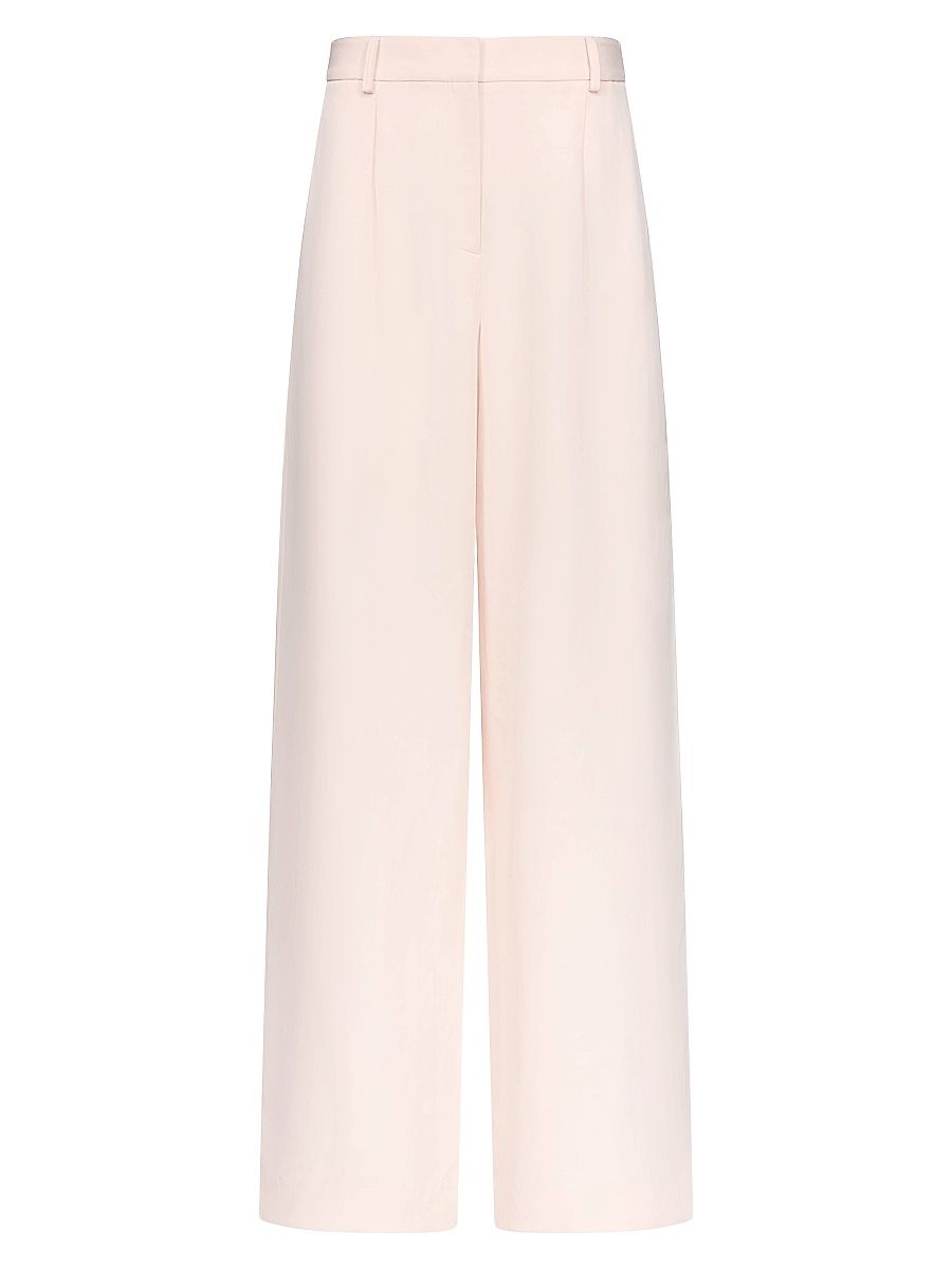 Women's Hudson Pleated Wide-Leg Pants - Creme De Peche - Size 0