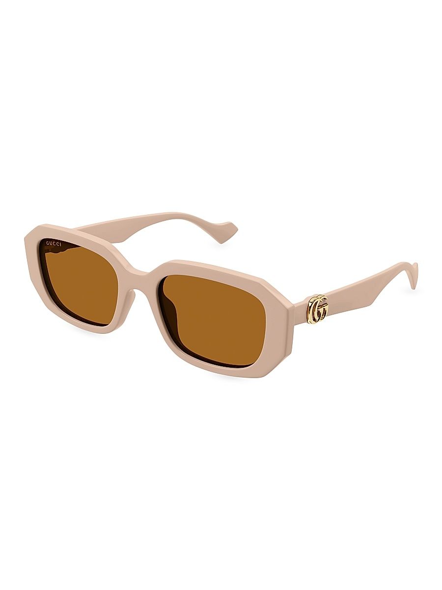 Women's GG Generation Light 54MM Rectangular Sunglasses - Beige Brown